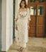 Alekha Cream Handpainted Cotton Checks Coord Set - front view