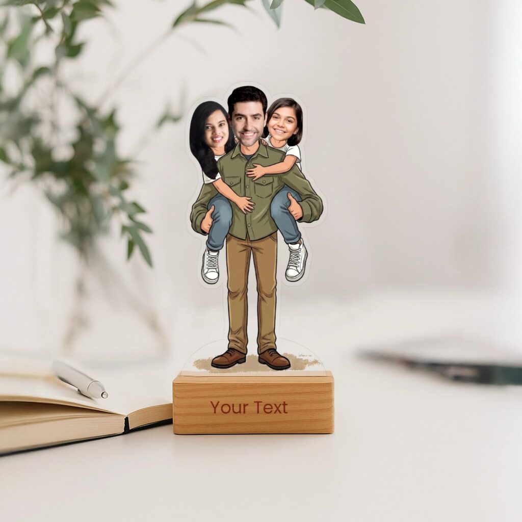 Confetti Dad's Little Team Caricature Keepsake