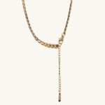 Palmonas Cuban Chain Hollow Heart Necklace 18k Gold Plated