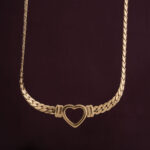 Palmonas Cuban Chain Hollow Heart Necklace 18k Gold Plated