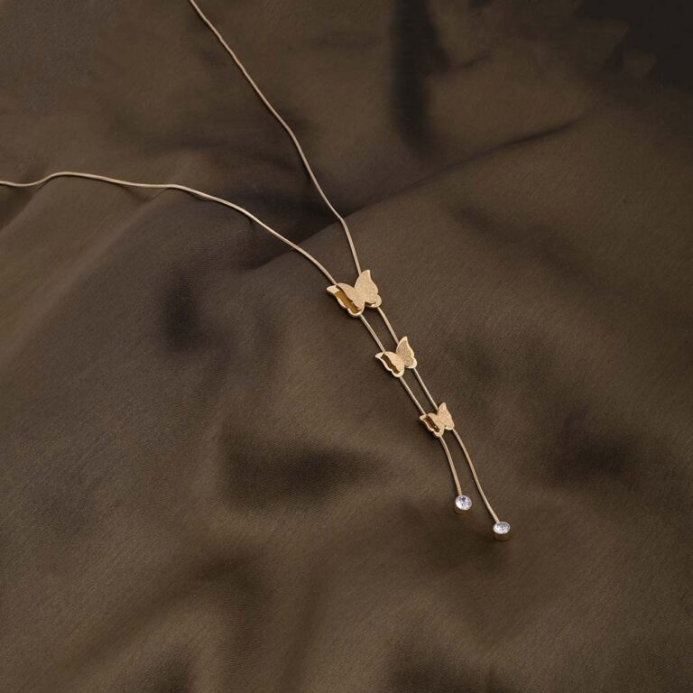 Palmonas Butterfly Long Chain Necklace 18k Gold Plated