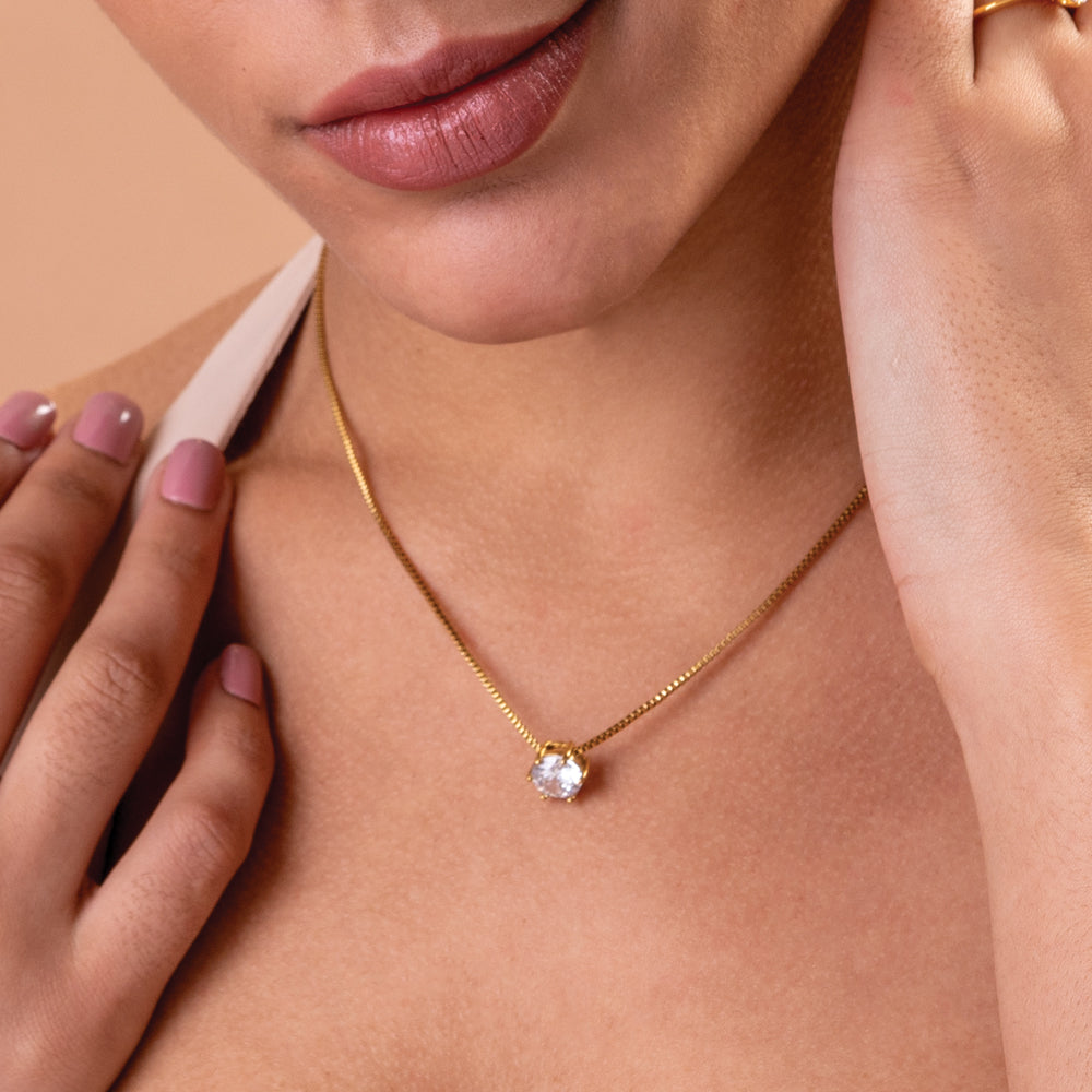 Palmonas Round Solitaire Necklace