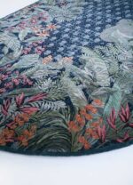 Inde Rose Hand Knotted Wool & Silk Rug – Peacoat & Old World Blue