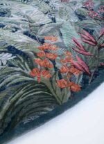 Inde Rose Hand Knotted Wool & Silk Rug – Peacoat & Old World Blue