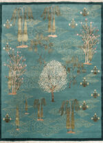 Arjumand Hand Knotted Wool & Silk Rug – Aruba Blue & Jasper