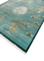 Arjumand Hand Knotted Wool & Silk Rug – Aruba Blue & Jasper