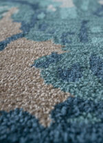 Genesis Hand Tufted Wool & Viscose Rug – Antique White & Teal Blue
