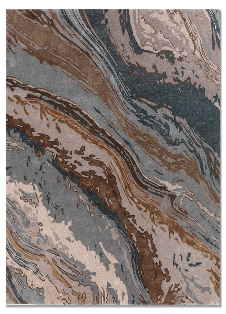 Genesis Hand Tufted Wool & Viscose Rug – Ashwood & Seaside Blue