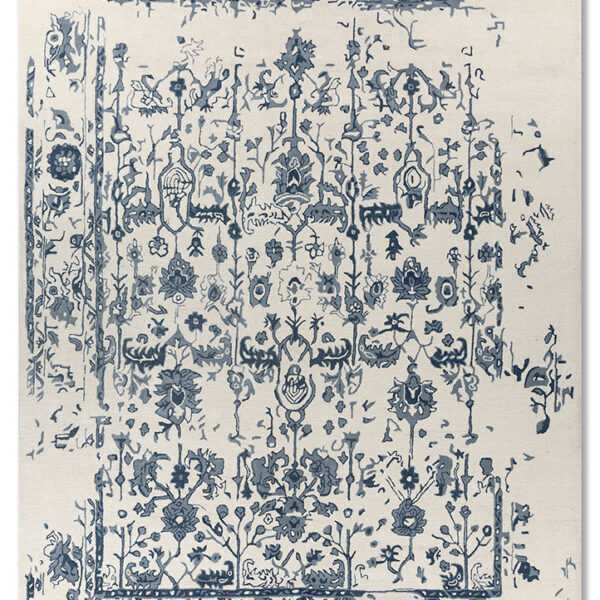 Mythos Hand Tufted Wool & Viscose Rug – Undyed White & Ice Water