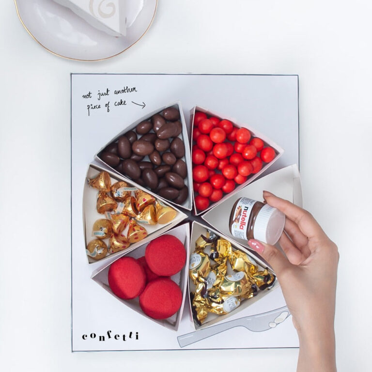 Confetti Red Velvet Cake Slice Box Gift Hamper