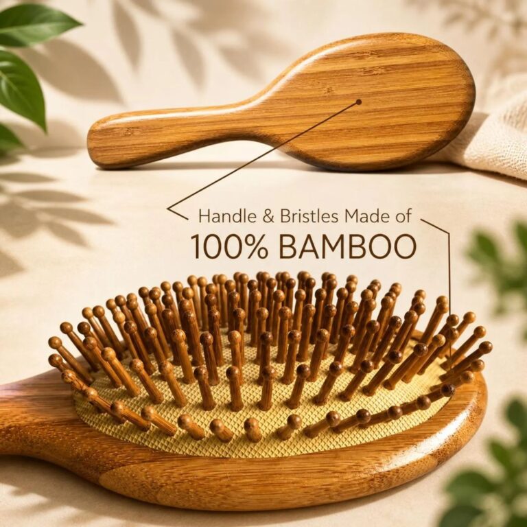 NATSBYTE Bamboo Paddle Hair Brush Eco-Friendly