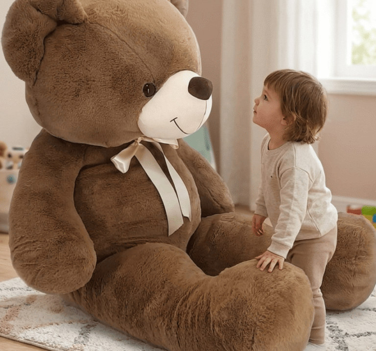 Fuzzbuzz Standing Teddy Bear Soft Toy Light Brown 110cm