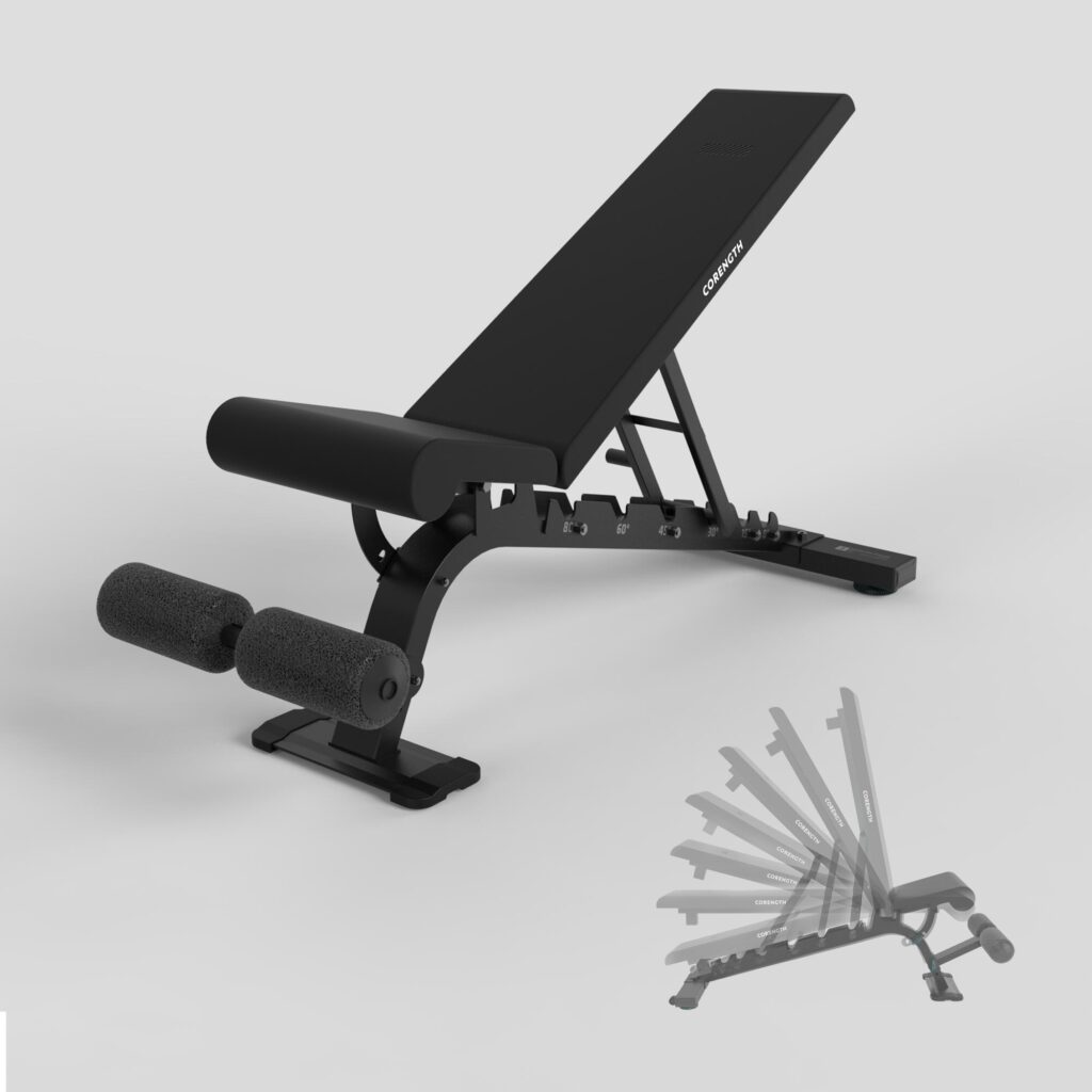 Decathlon Gym Weight Bench 900 with 7 Incline Levels Black