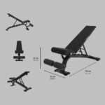 Decathlon Gym Weight Bench 900 with 7 Incline Levels Black